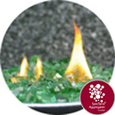 Fire Pit Glass - Reflective Green